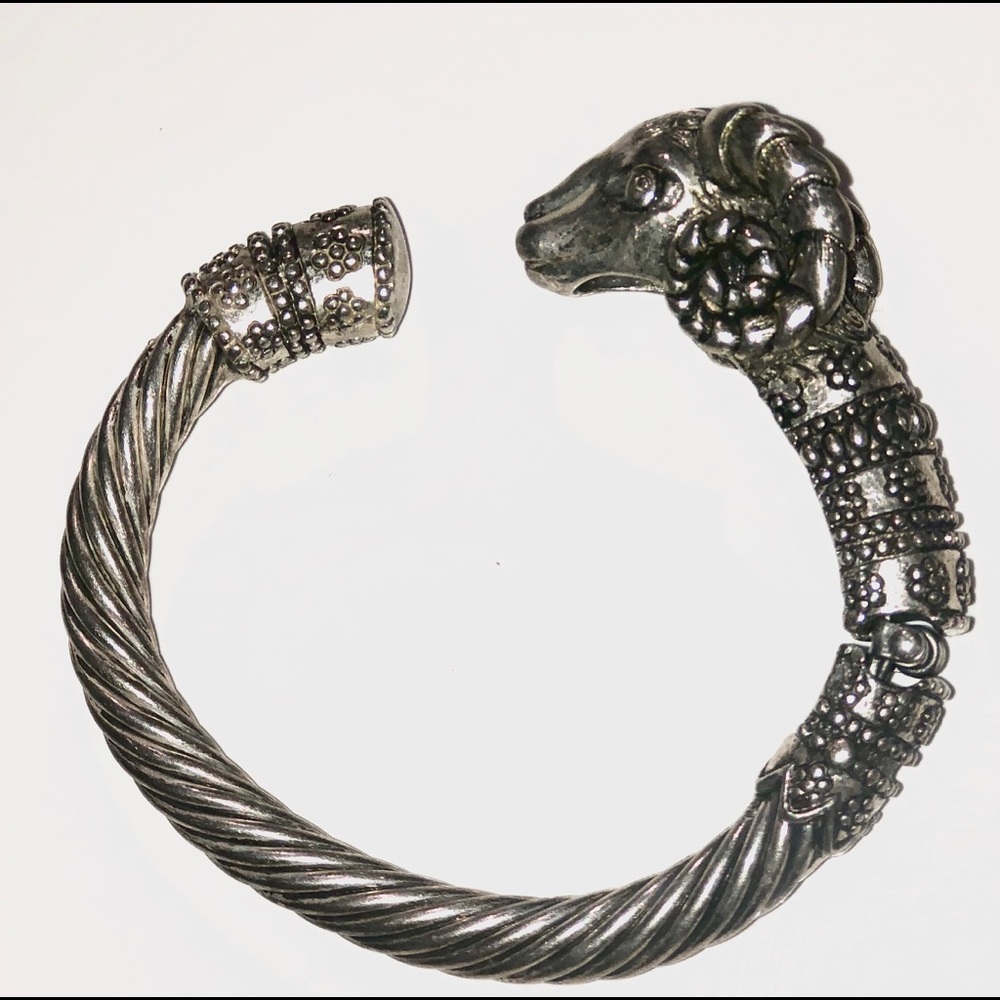 925 Sterling Silver Ram’s Head Bracelet!